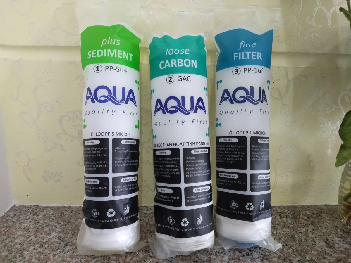 Combo 3 lõi lọc Aqua số 1-2-3